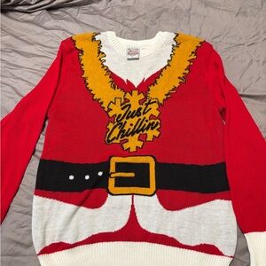Just Chilling- Red Christmas Sweater with Santa Design
Ugly Christmas sweater